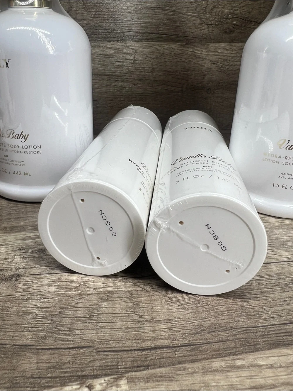 TRULY Vanilla Baby Hydra-Smooth Shave Cream & Hydra-Restore Body Lotion Set of 4